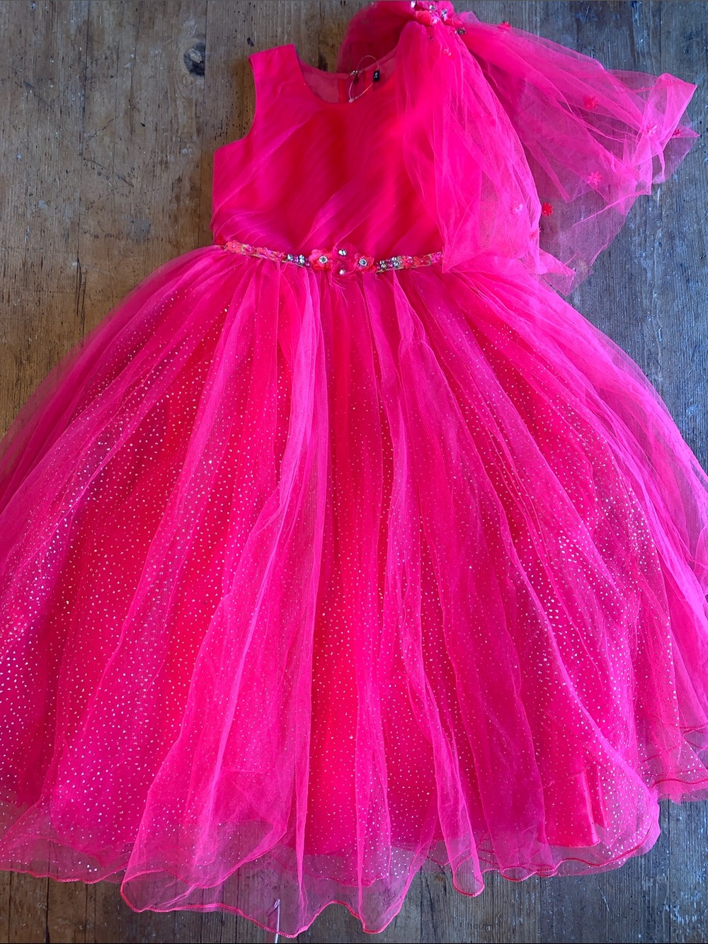 Sparkle Hot Pink Tulle Party Dress for Kids